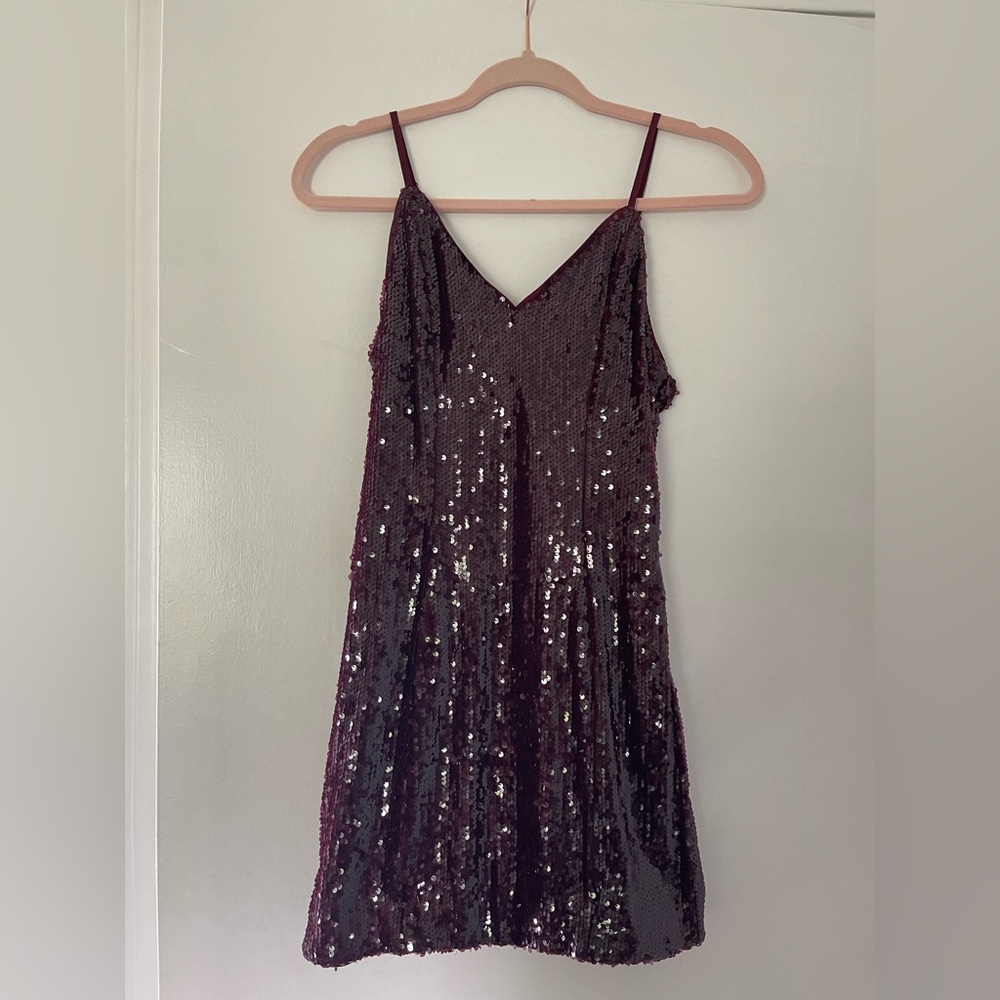 Forever 21 Burgundy Sequin Mini Dress